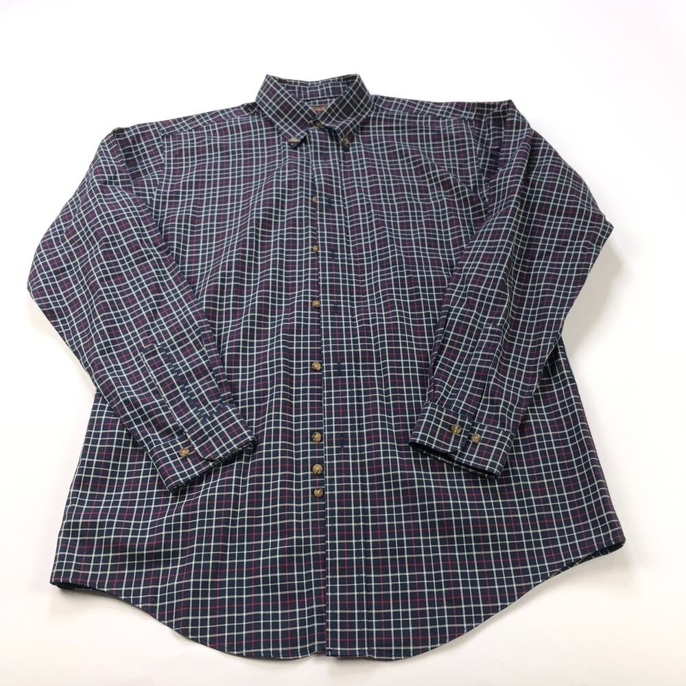 Brooks Brothers Non Iron XL Button Down Long Sleeve Check Dress Shirt Blue MINT
